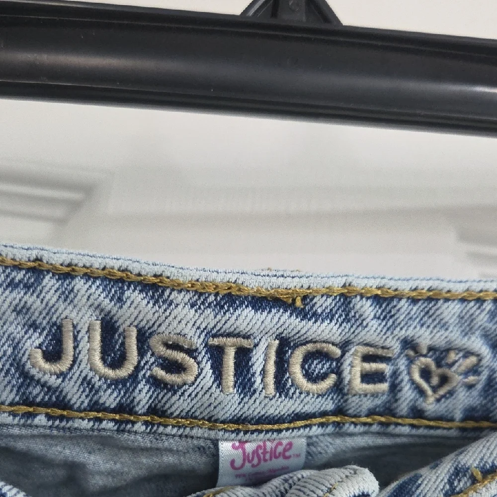 Justice Light Blue Distressed Jean Shorts